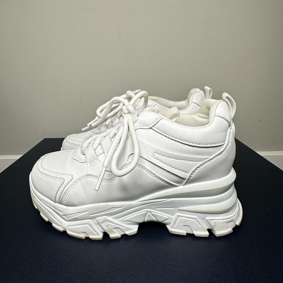 White Platform Chunky Sneakers - Picture 3 of 8